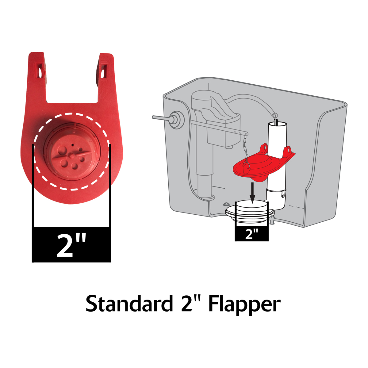 Standard 2 inch flapper dimensions