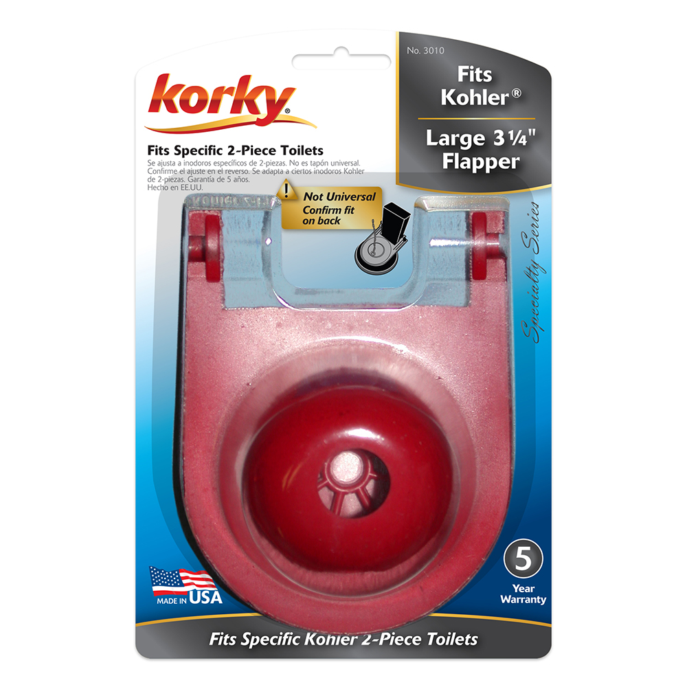 Large 3 inch Kohler Class Five Toilet Flapper in packaging