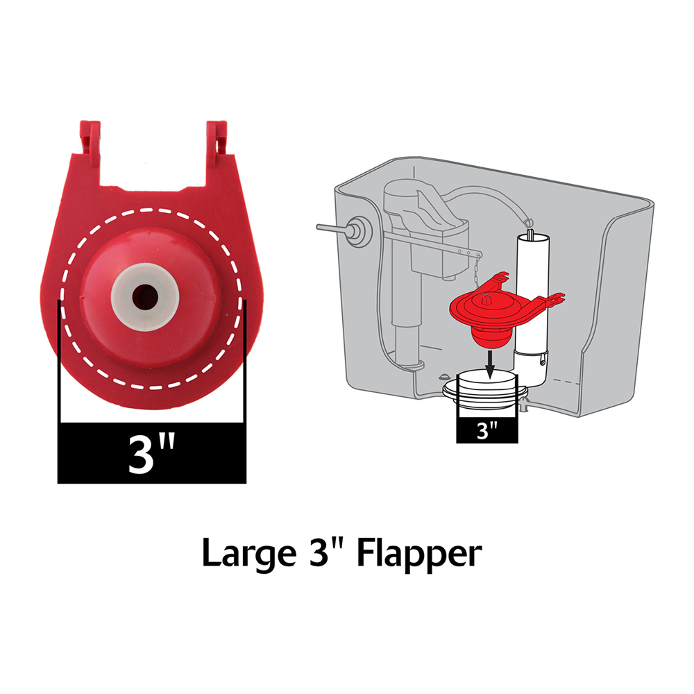 Large 3 inch American Standard Cadet Toilet Flapper Dimensions