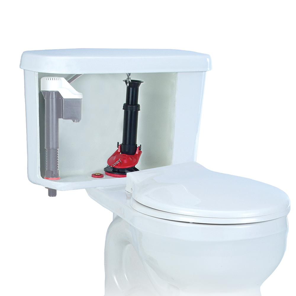 Adjustable 2 inch Toilet Flush Valve and Tank to Bowl Gasket Kit in toilet tank