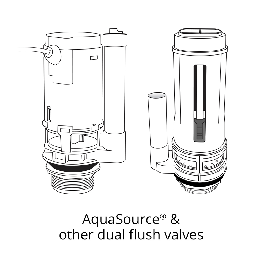 Fits AquaSource and other dual flush valves