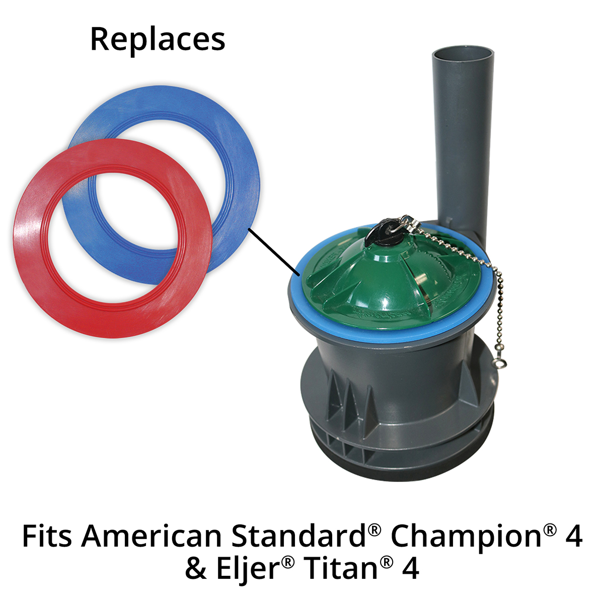 Fits American Standard Champion 4 and Eljer Titan 4 Toilet Flush Valve Seal