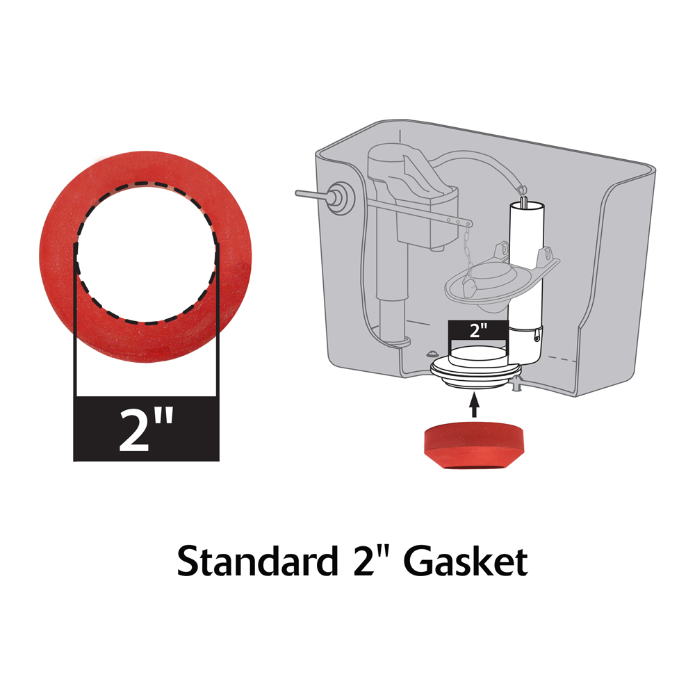 Standard 2 inch Tank-to-Bowl Gasket and Hardware Kit Dimensions