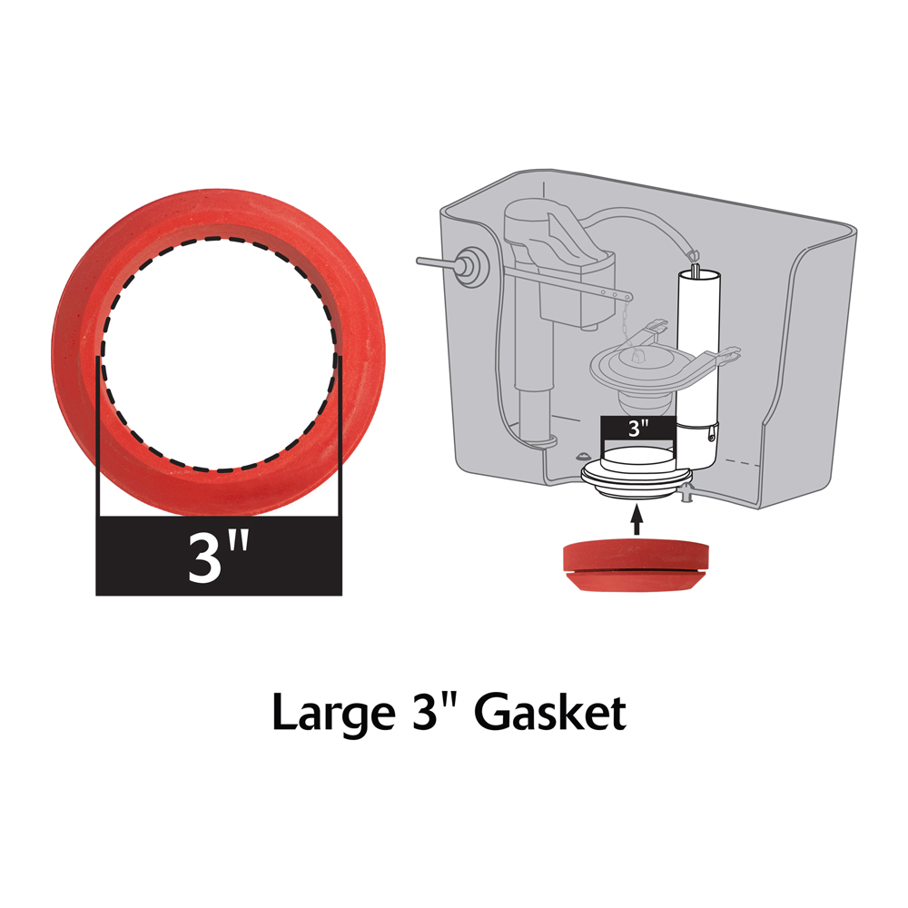 Large 3 inch Toilet Tank to Bowl Gasket Dimensions