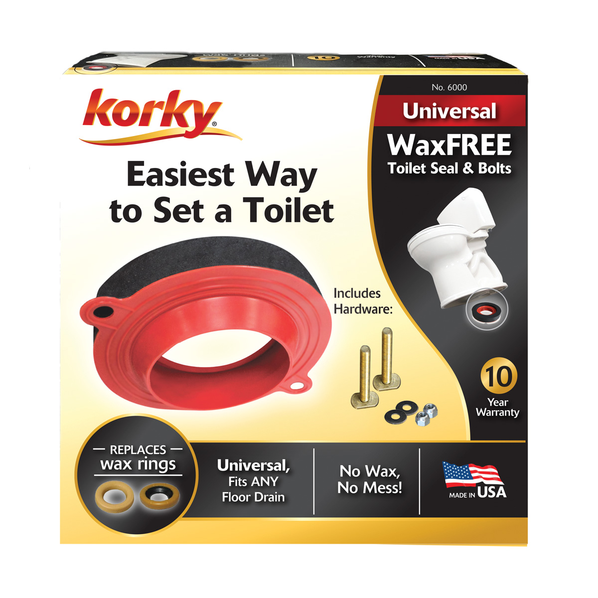 Wax Free Toilet Seal Kit with Hardware