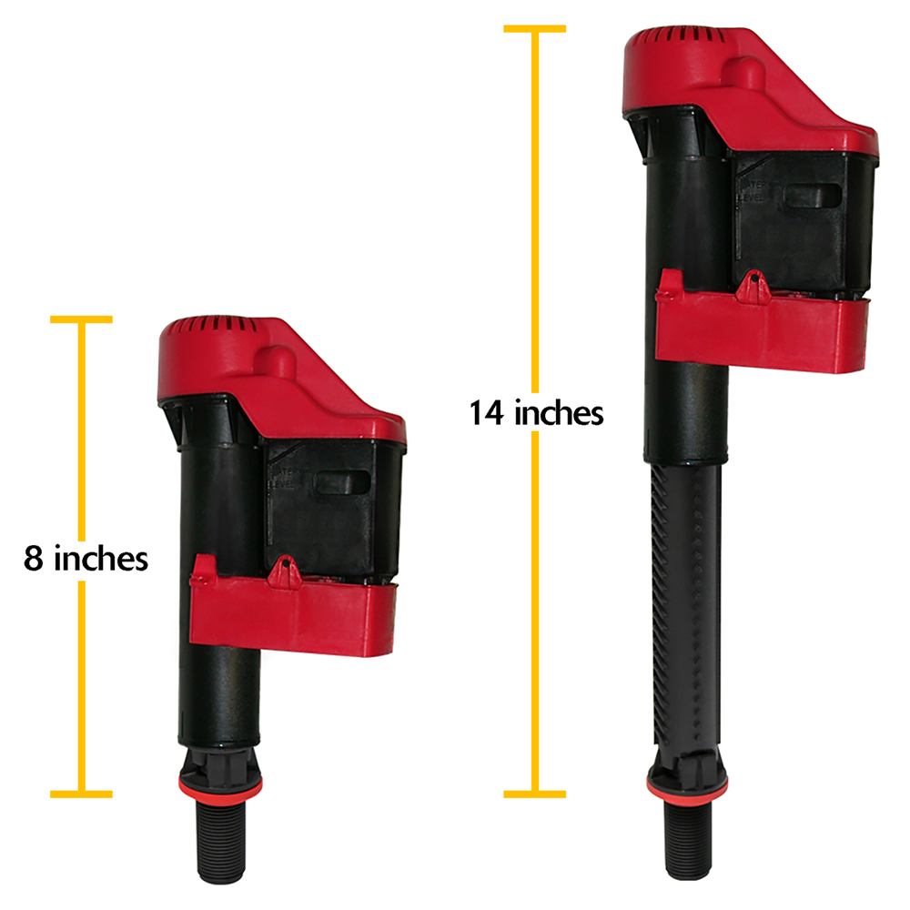 WaterWISE Toilet Fill Valve and 2 inch toilet flapper kit Fill Valve Dimensions