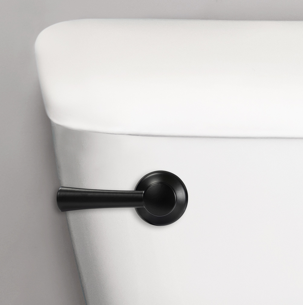 Matte Black Toilet Handle on tank