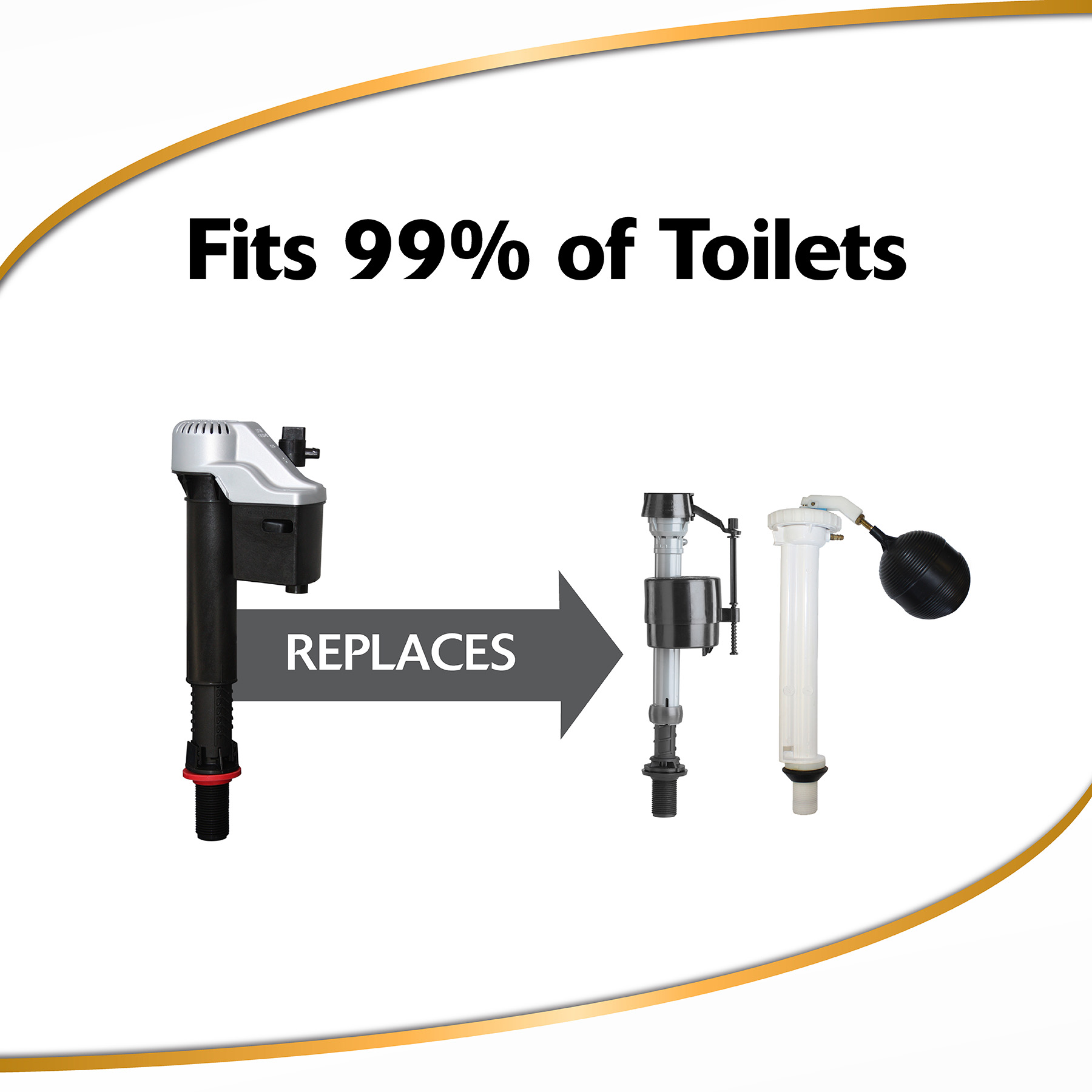 QuietFILL Platinum Toilet Fill Valve fits 99% of Toilets