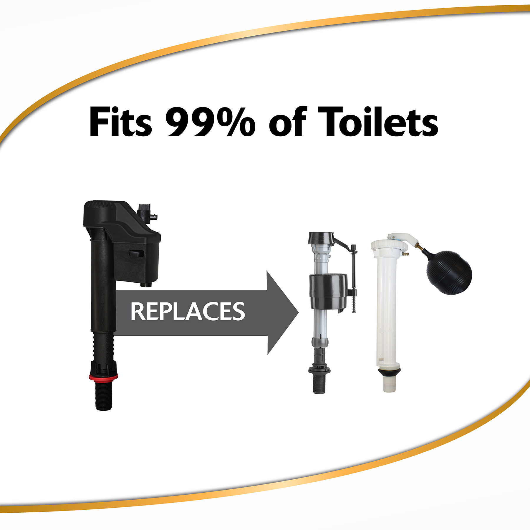 2X Long Life Toilet Fill Valve fits 99% of toilets