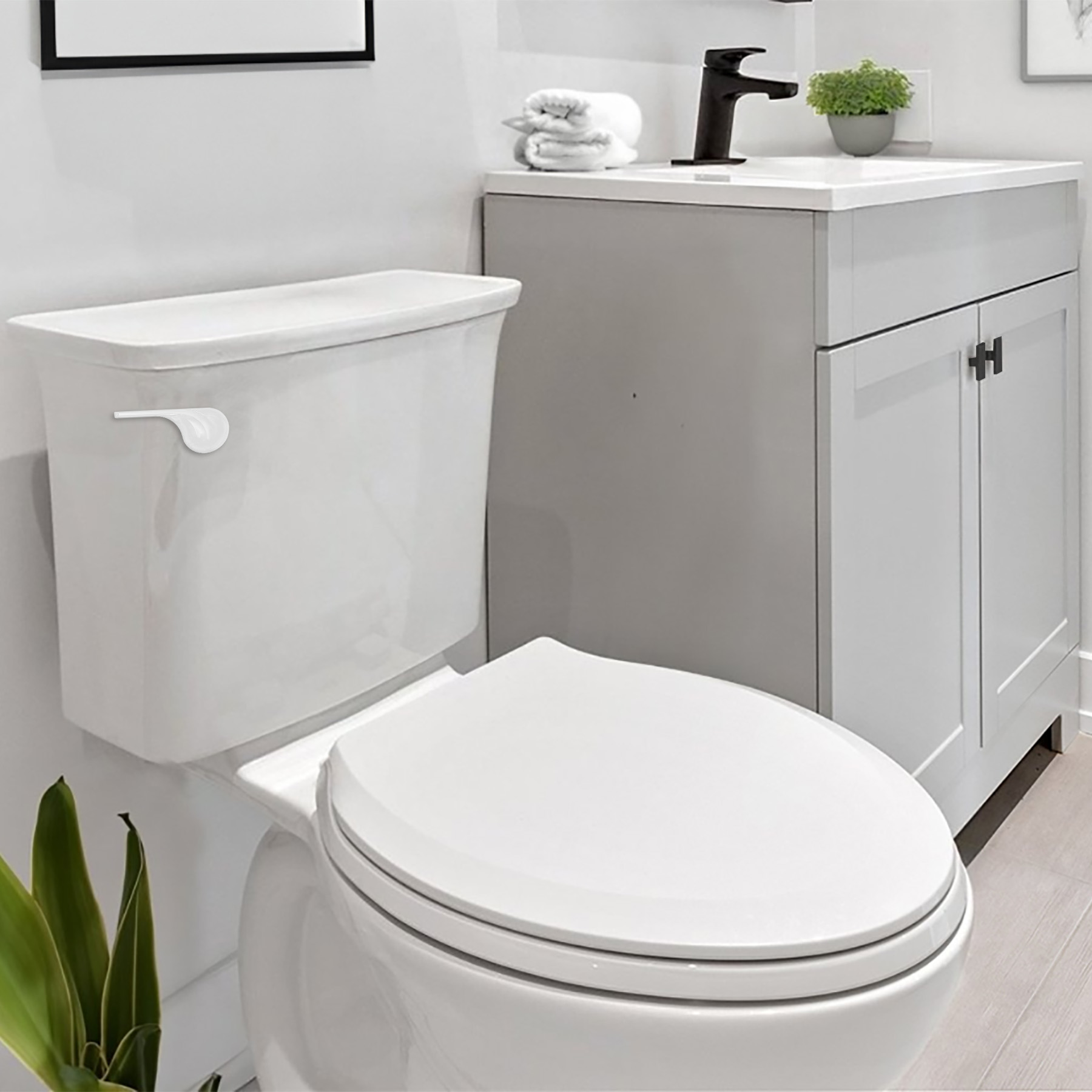 Sixxx Side Mount Toilet Handle Black Flush Replacement For Home