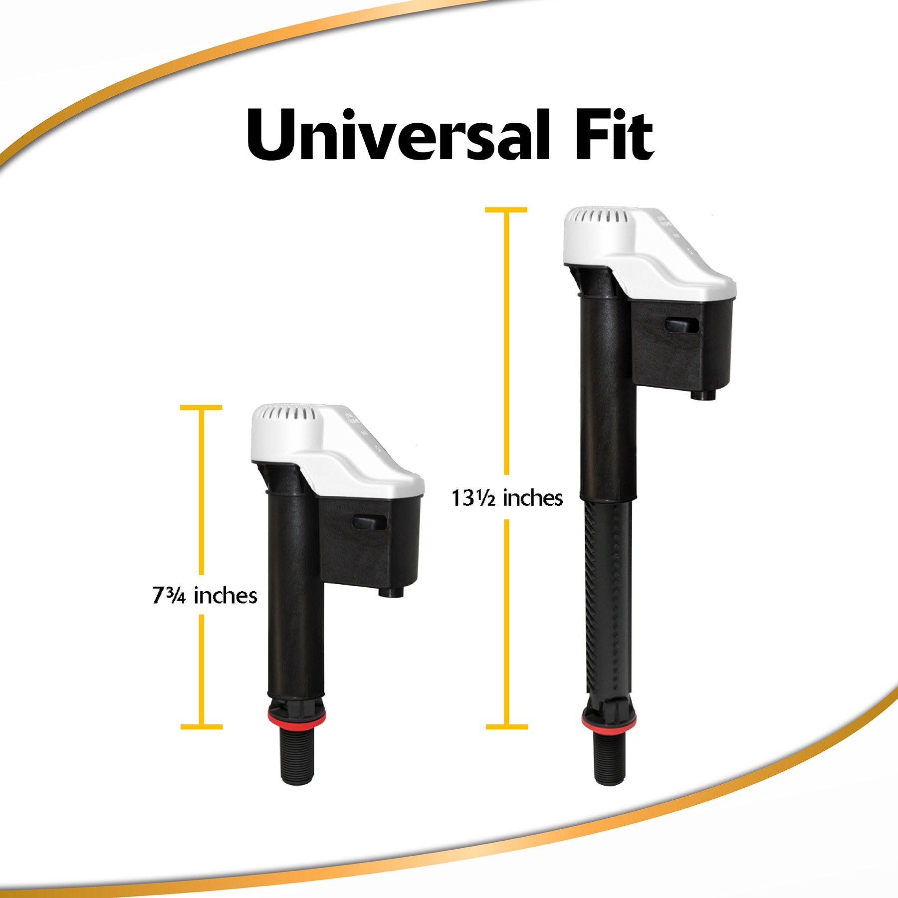 QuietFILL Toilet Fill Valve Dimensions