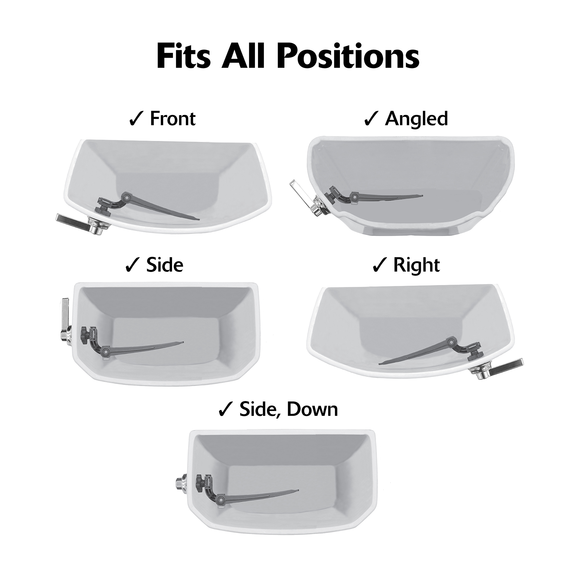 Classic tank levers fit all mounting positions