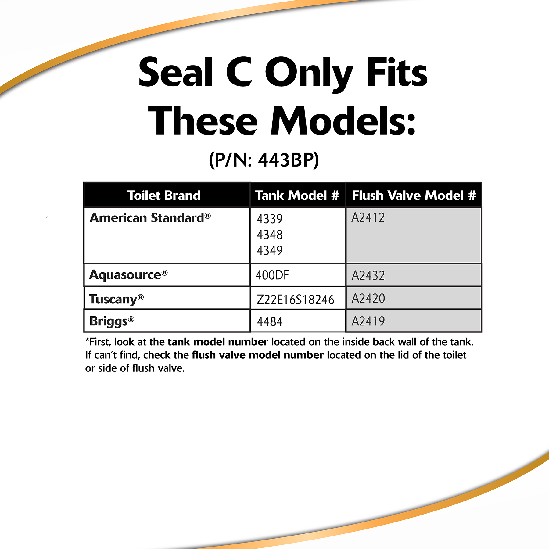Seal C fit chart