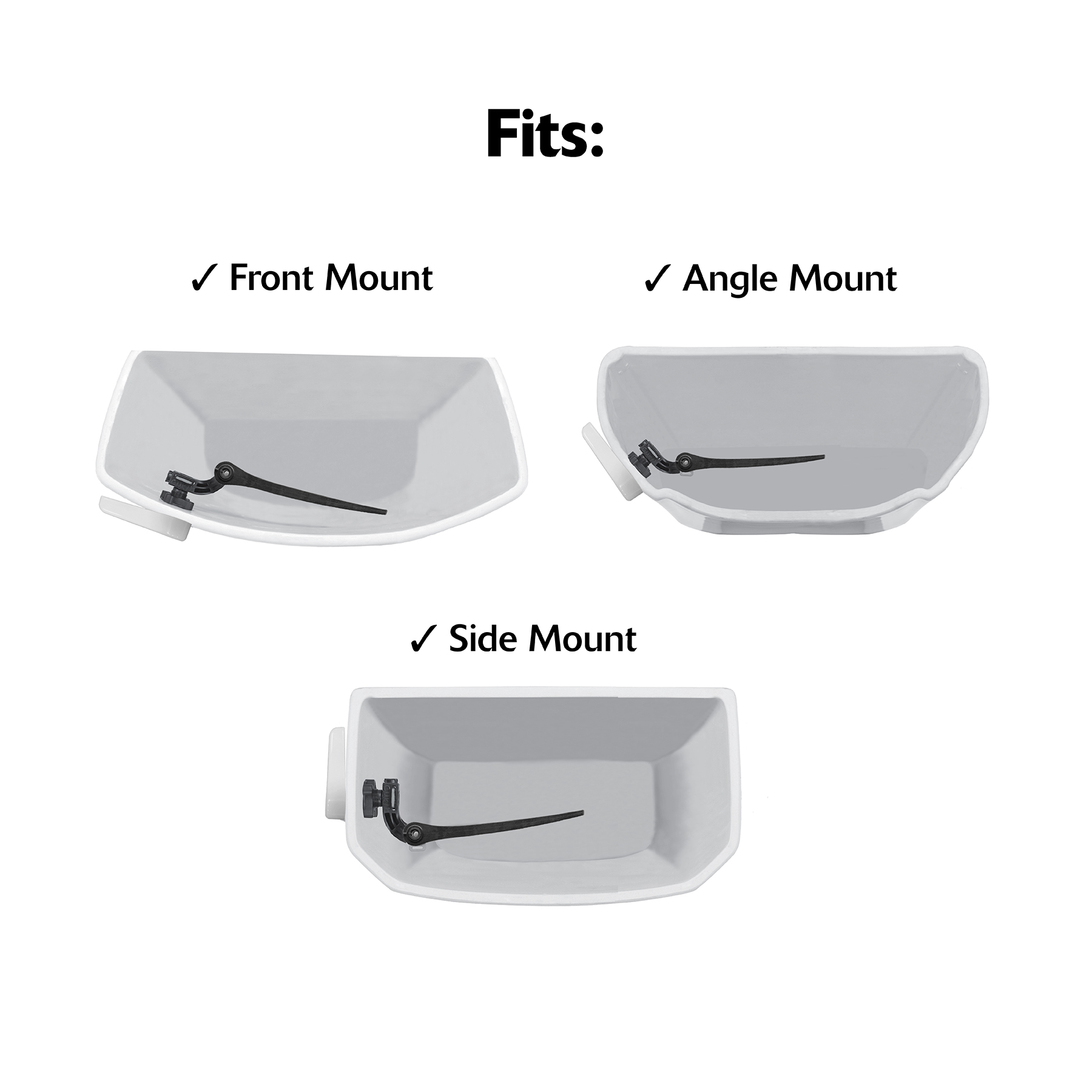 Chrome toilet flush handle fits front, angle, and side mount toilets