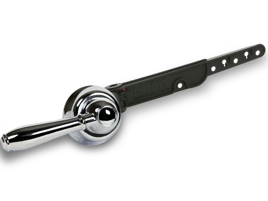 chrome faucet style toilet handle and lever
