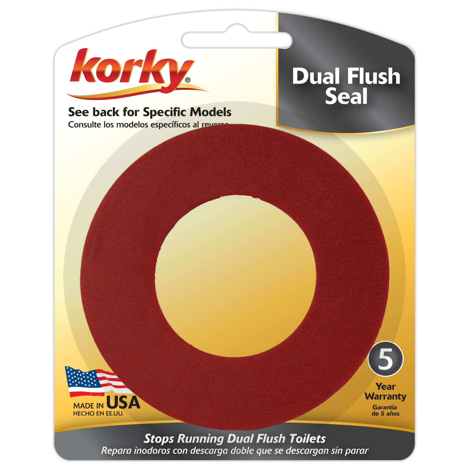 dual flush valve seal in packaging