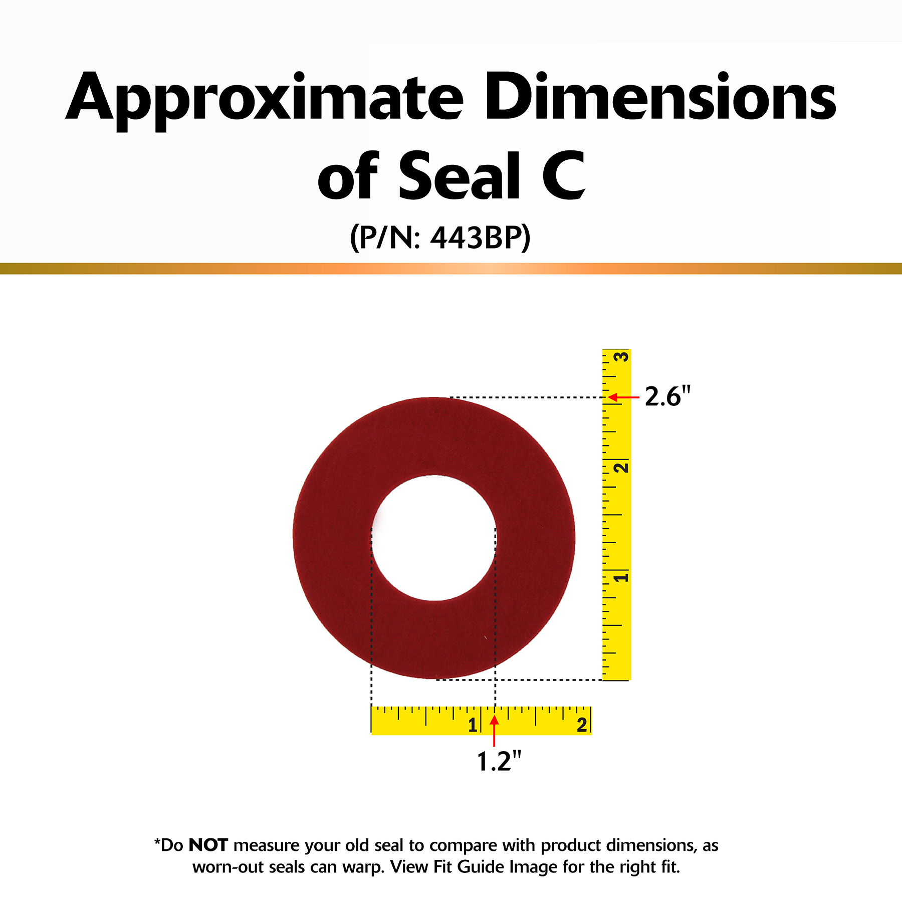 this image shows the approximate dimensions of seal c