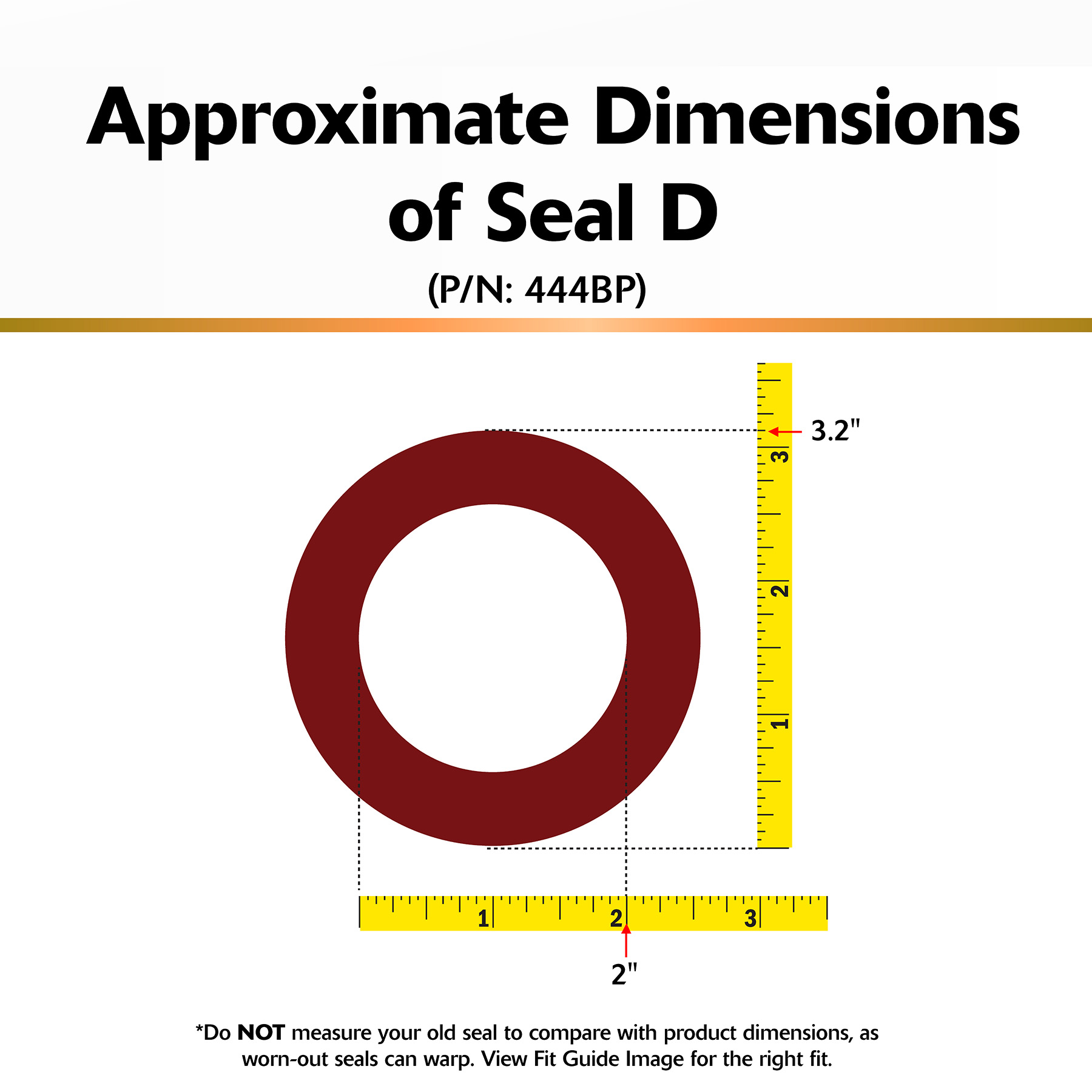 this image shows the approximate dimensions of seal d