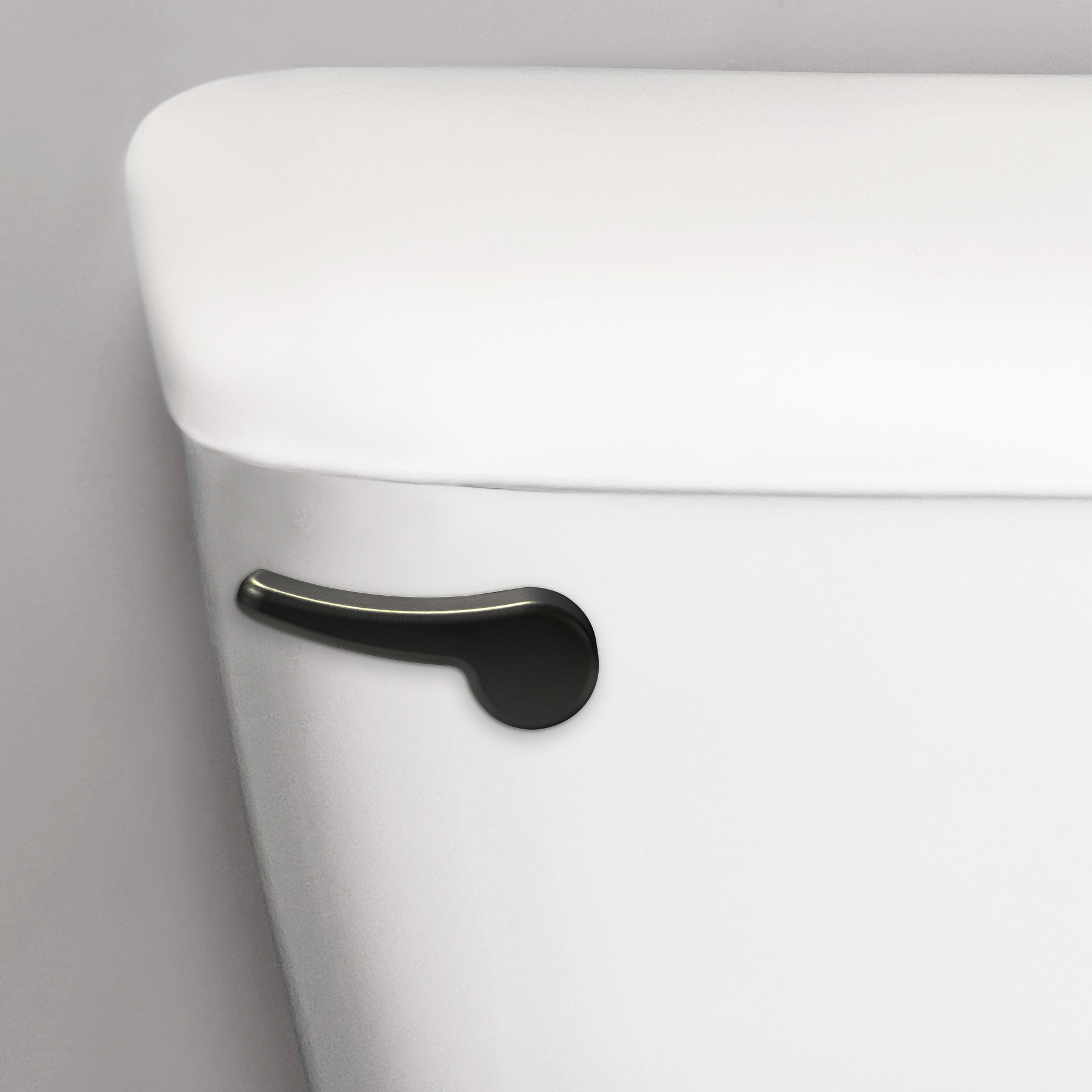 matte black toilet handle on tank