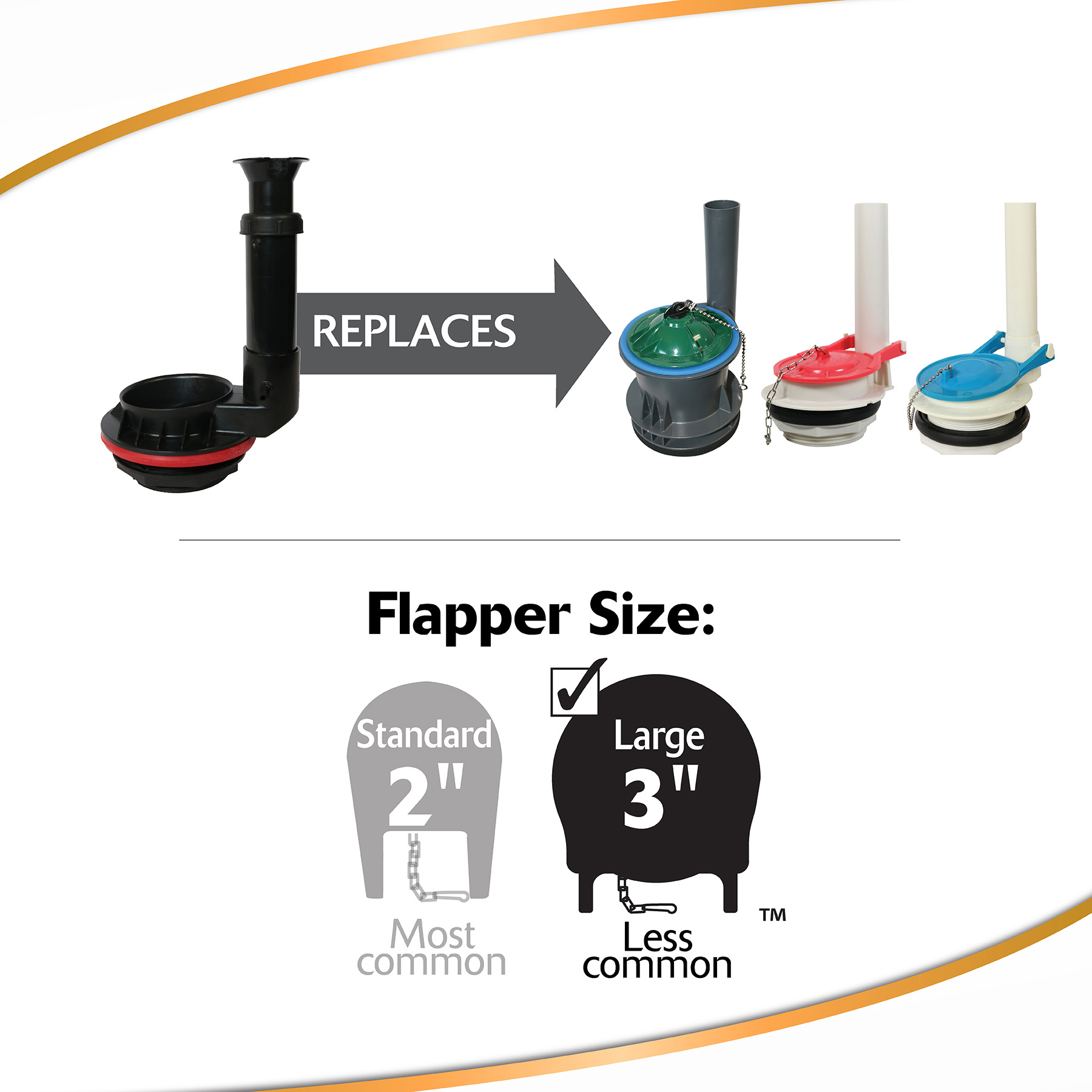 replaces 3 inch flush valves