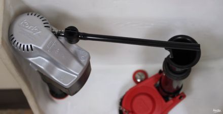 this image shows the correct angle for installing a korky fill valve