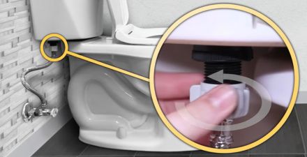 this image shows how to reattach and tighten the water supply line