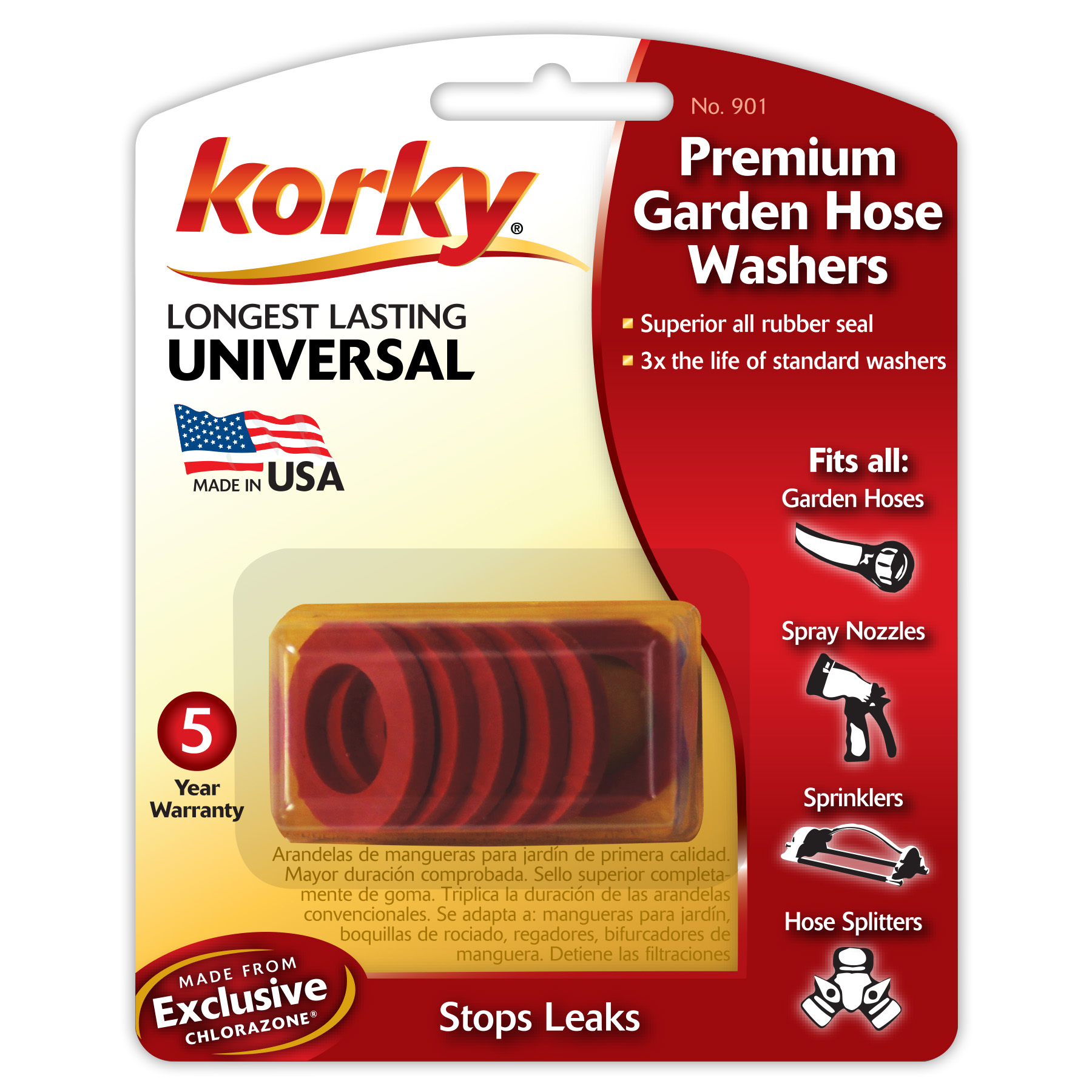 premium garden hose washers in packaging