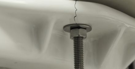 cracked toilet