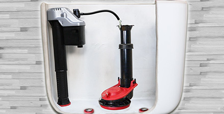 this image shows how a refill tube attaches to the flush valve