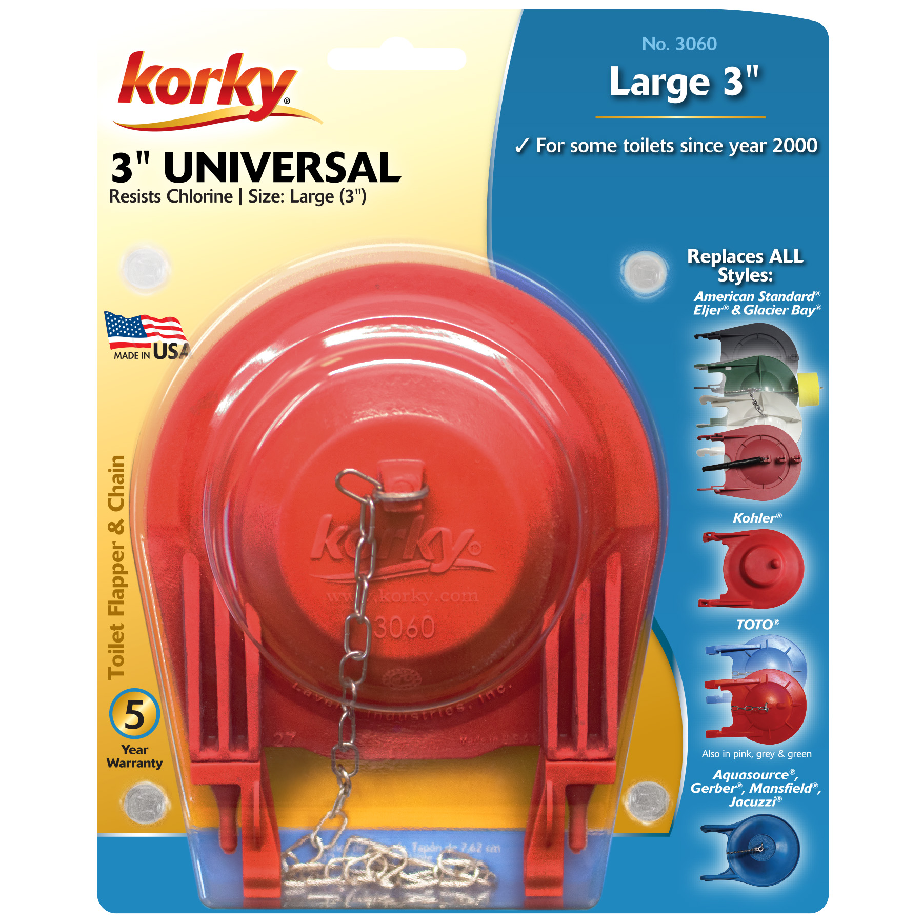 large 3 inch flapper in packaging