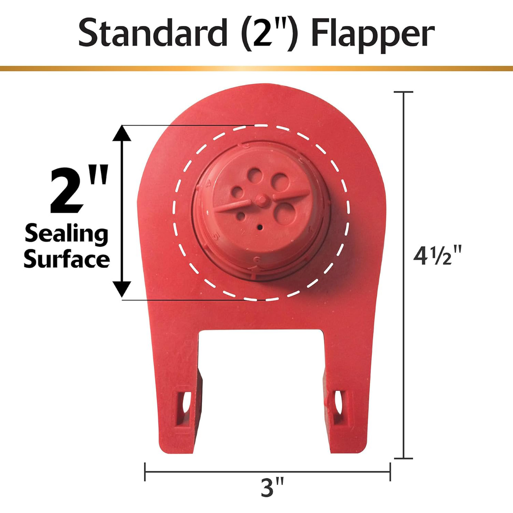 standard 2 inch flapper showing sealing surface