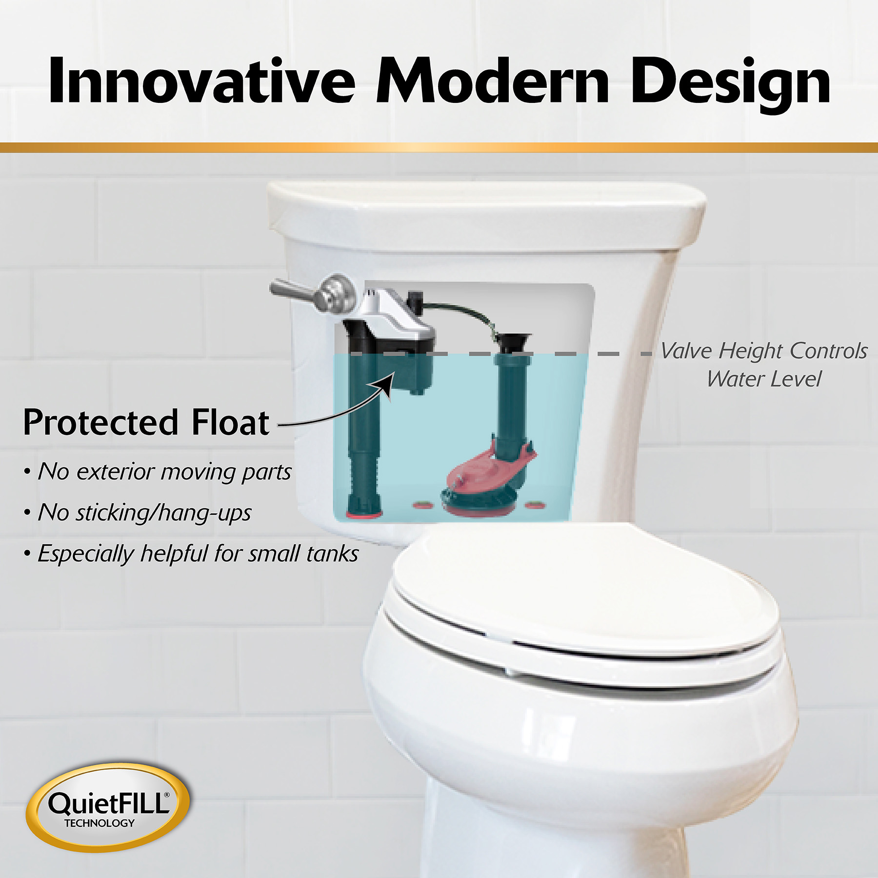 korky platinum fill valve showcasing protective float