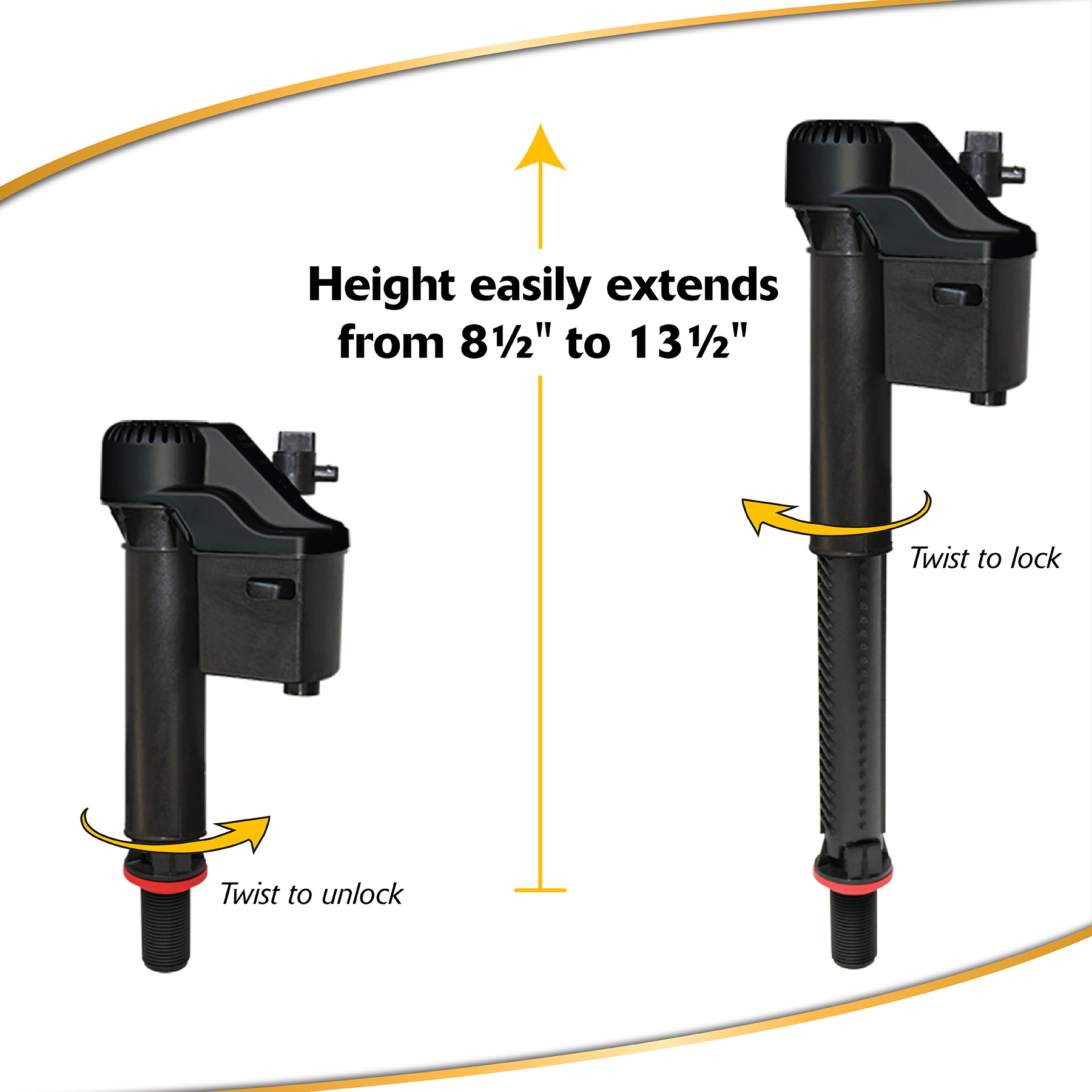 korky 2x fill valve showcasing height adjusting