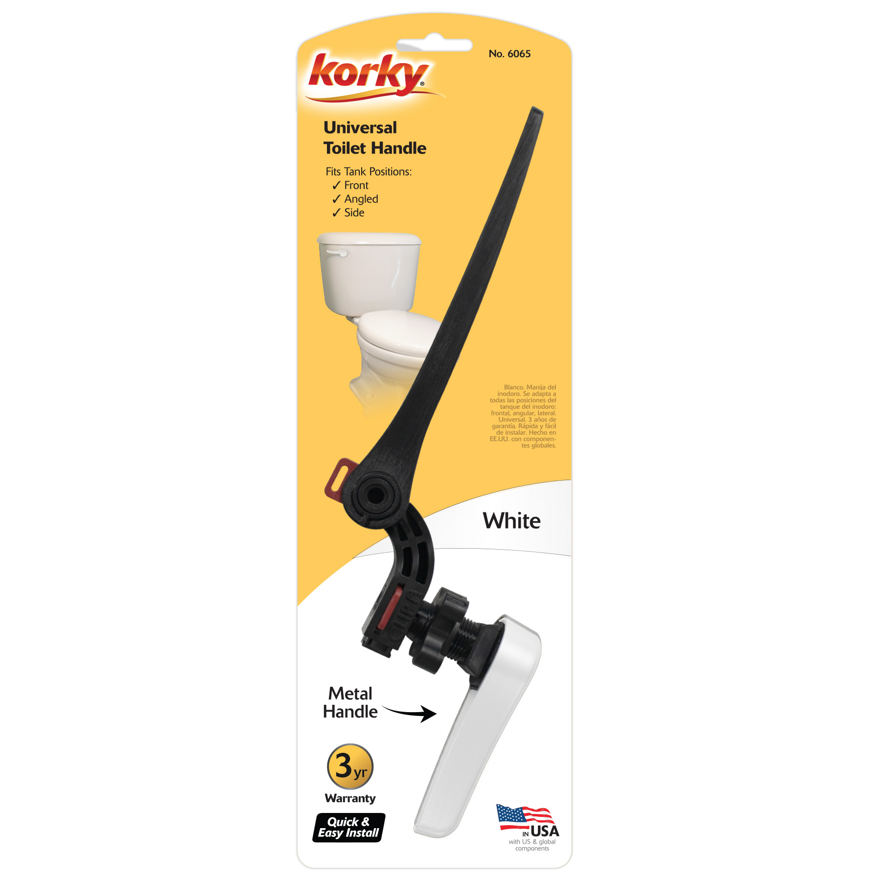 white toilet flush handle in packaging