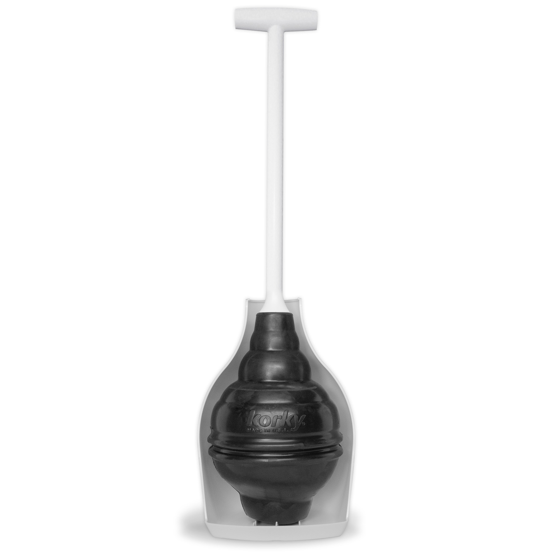 the beehive max toilet plunger showing caddy design