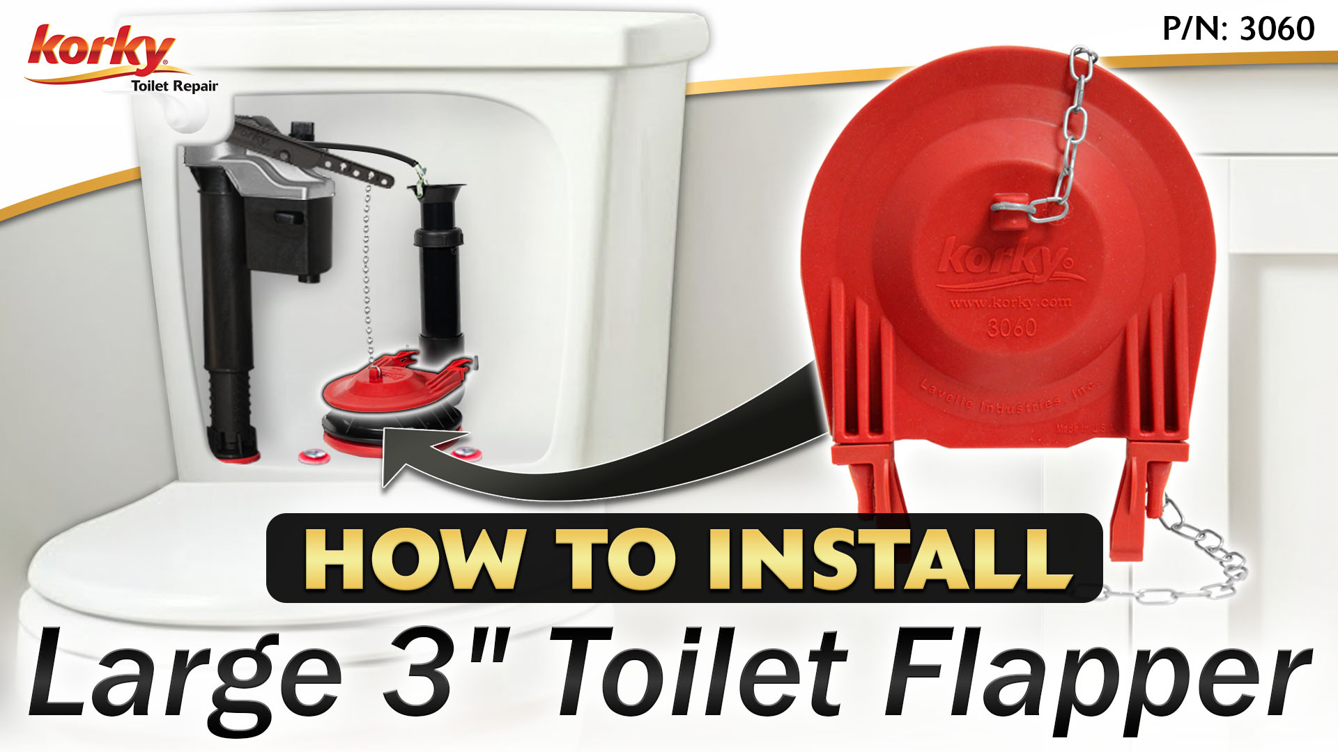 how to install large 3-inch premium toilet flapper