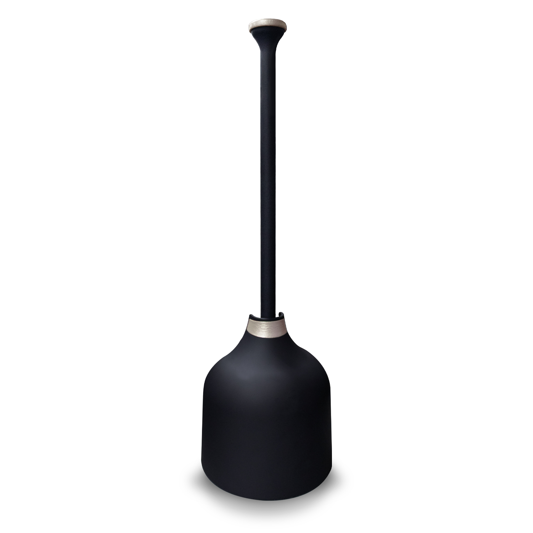 black and brushed nickel designer series plunger and holder