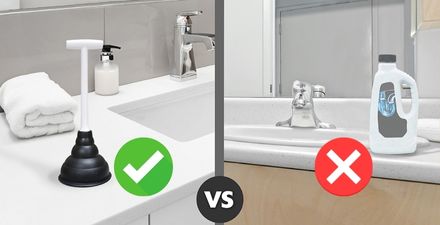 sink plunger vs drain chemicals