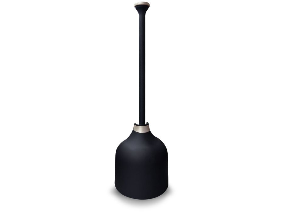 black and brushed nickel decorative plunger