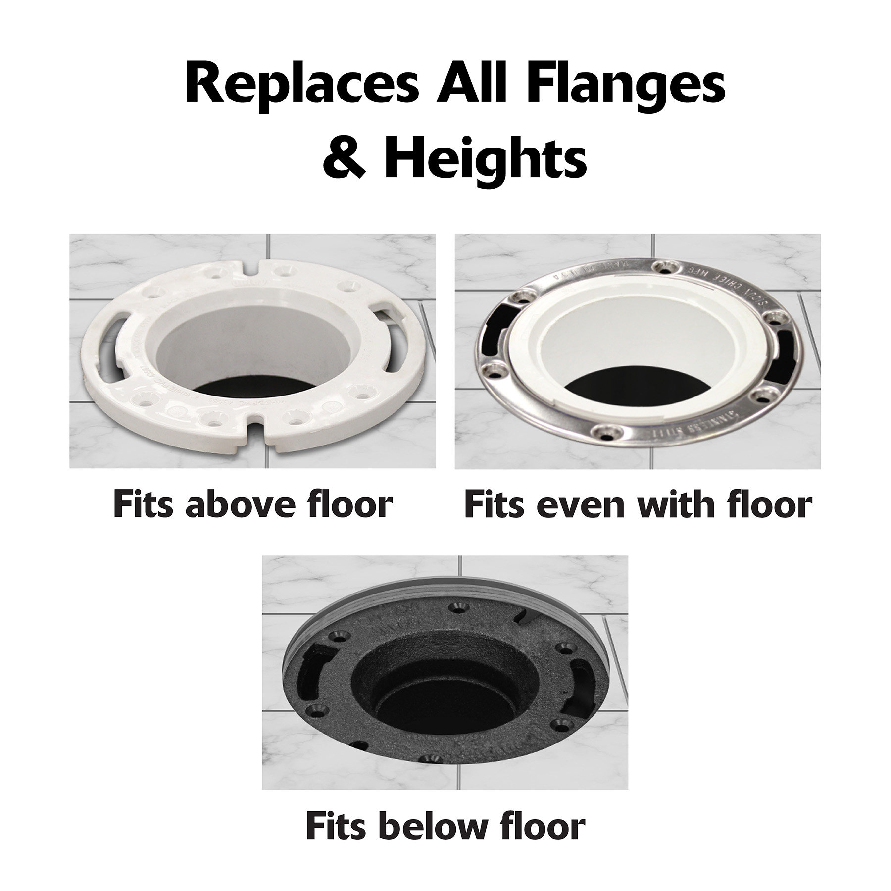 replaces all flanges and heights