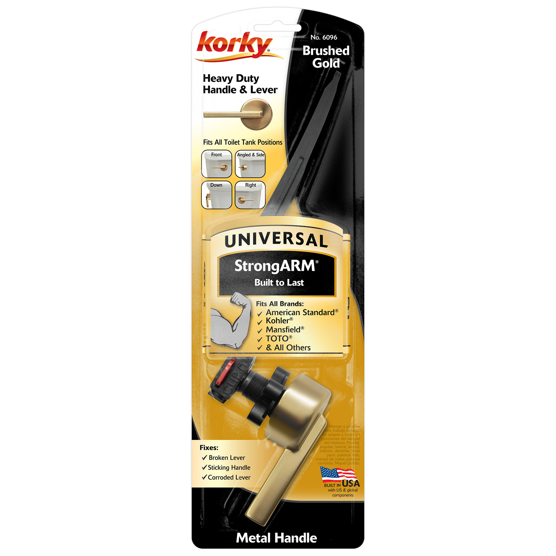 brushed gold contemporary handle in packaging