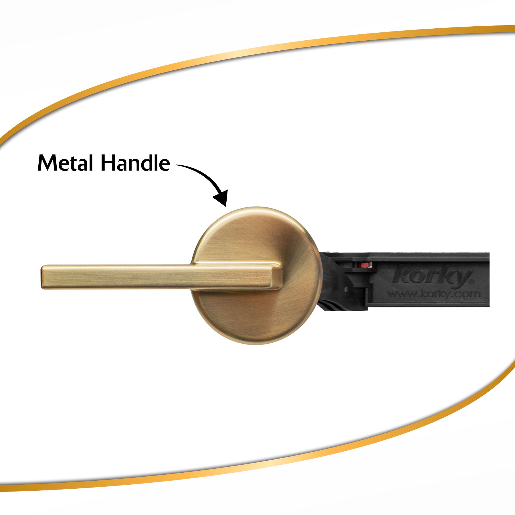 brushed gold contemporary toilet handle is made of metal