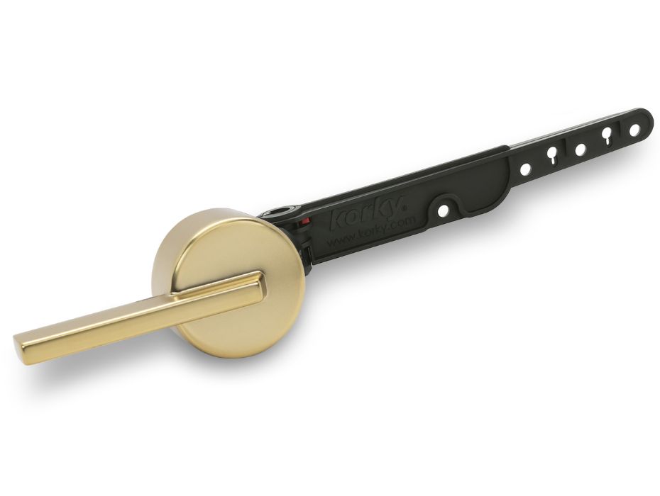 brushed gold contemporary toilet handle and lever