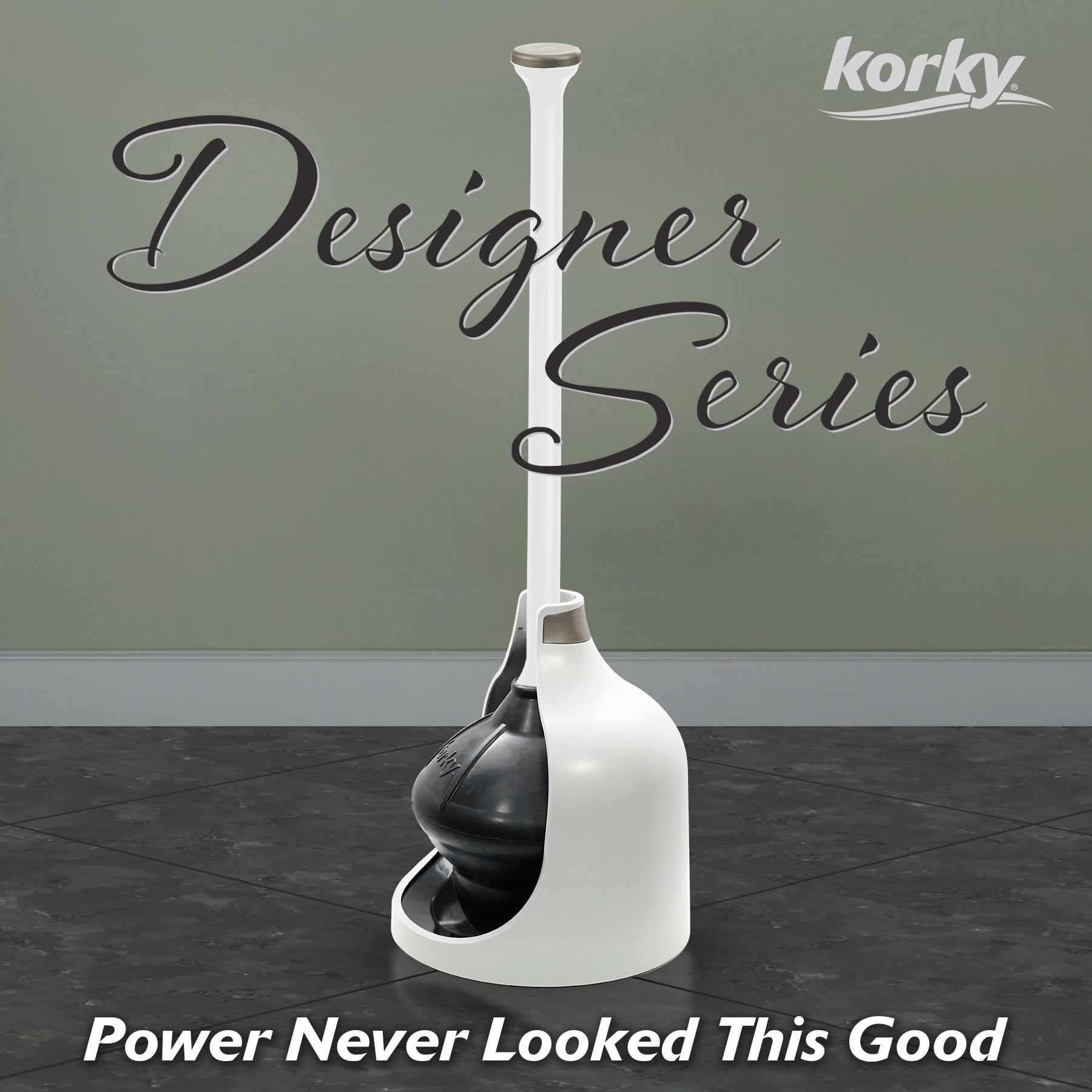 white and brushed nickel designer series plunger and holder