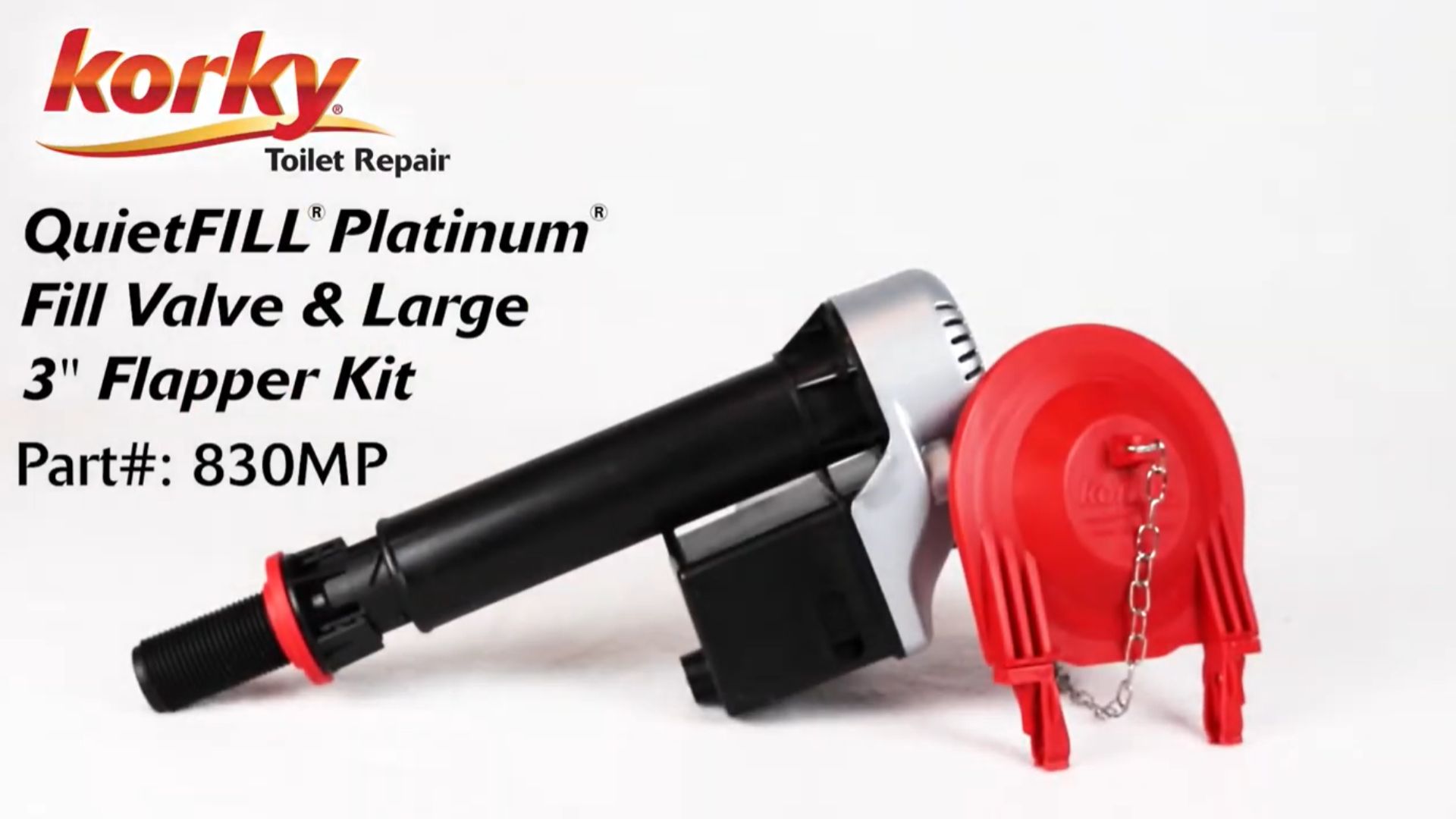 Korky QuietFILL Platinum Toilet Fill Valve & Large 3