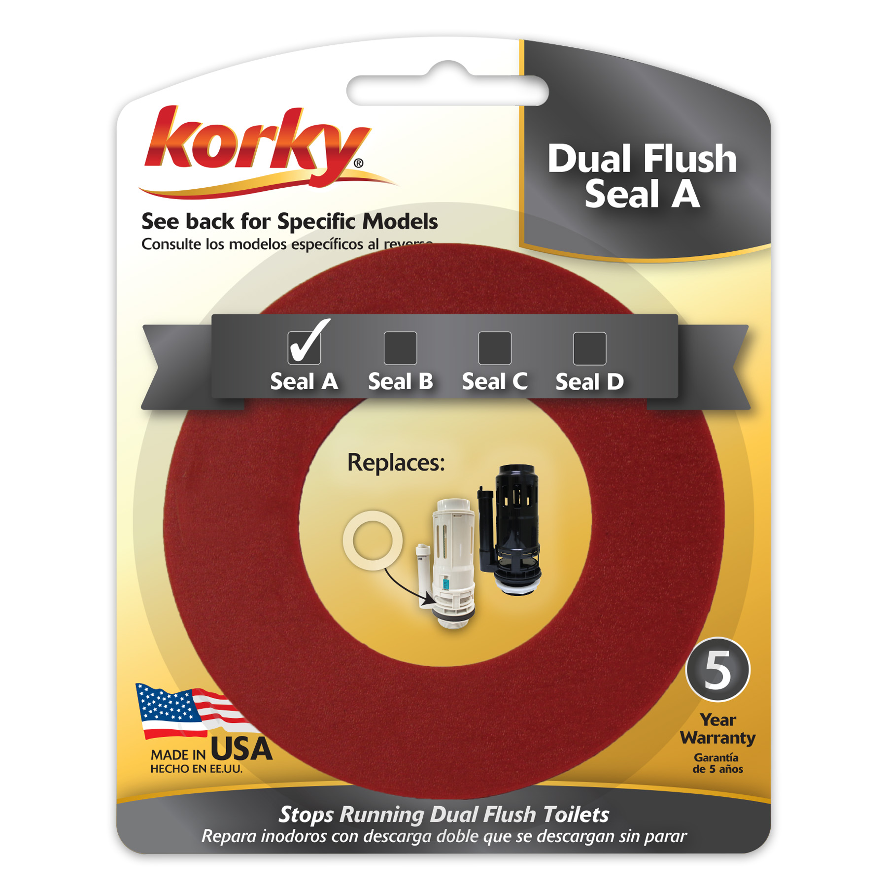 dual flush seal a in packaging