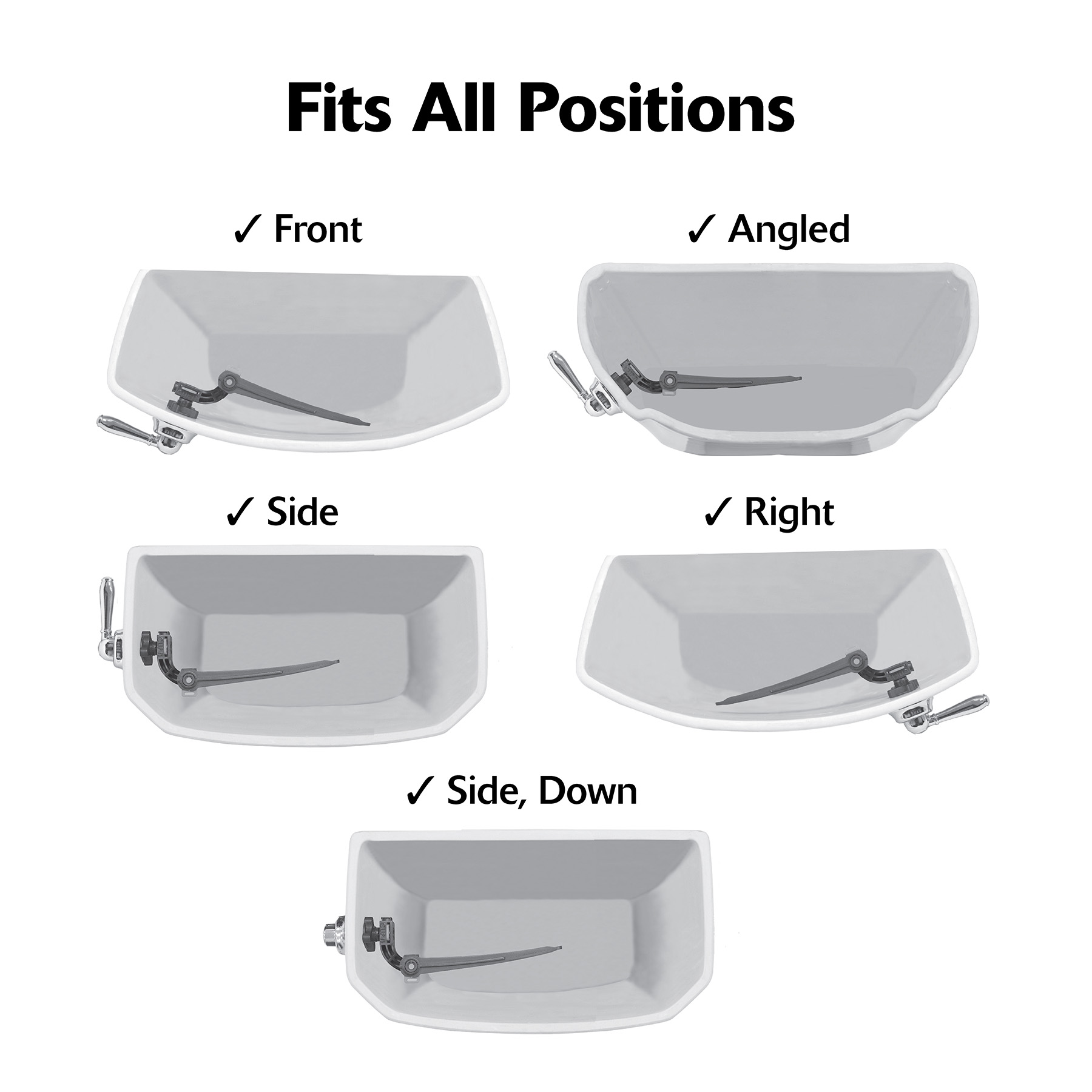 polished gold toilet handle fits all positions