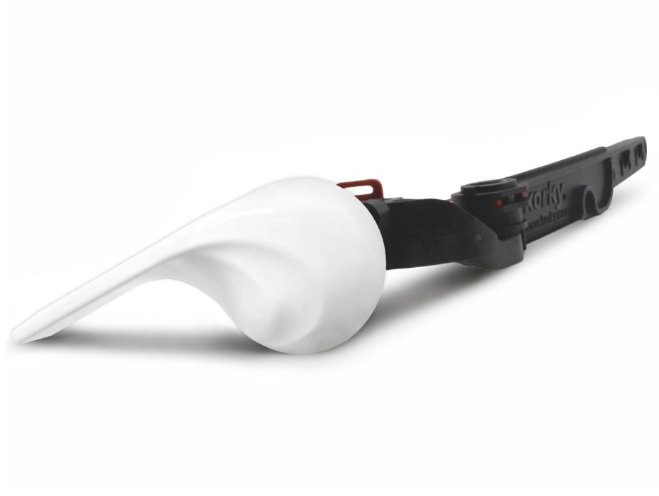 white wave style strongarm toilet handle and lever