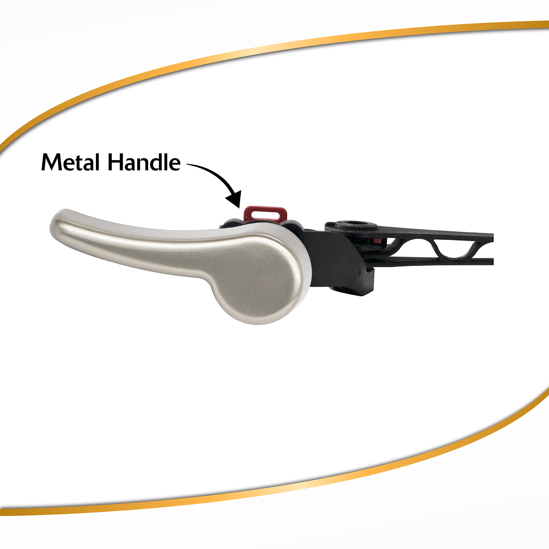 brushed nickel toilet handle is made of metal