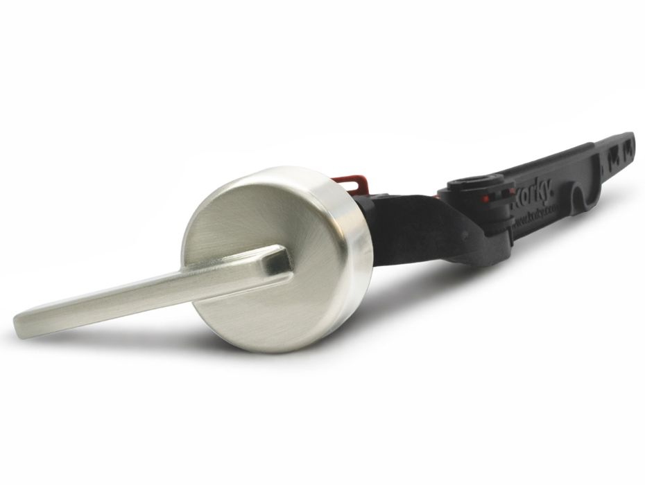 brushed nickel contemporary style strongarm toilet handle and lever